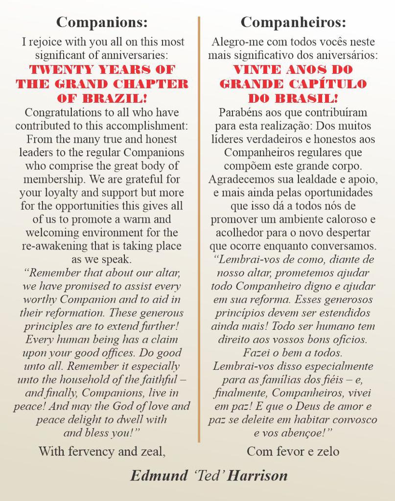 Leia mais sobre o artigo Mensagem do Nosso GPSSG Edmund Ted Harrison .